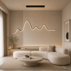 Pendul LED 120cm cu Telecomanda 3 Tipuri de Lumini Negru