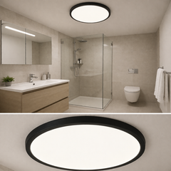 Plafoniera LED Ultra Slim 40cm 3 Tipuri de Lumini Negru