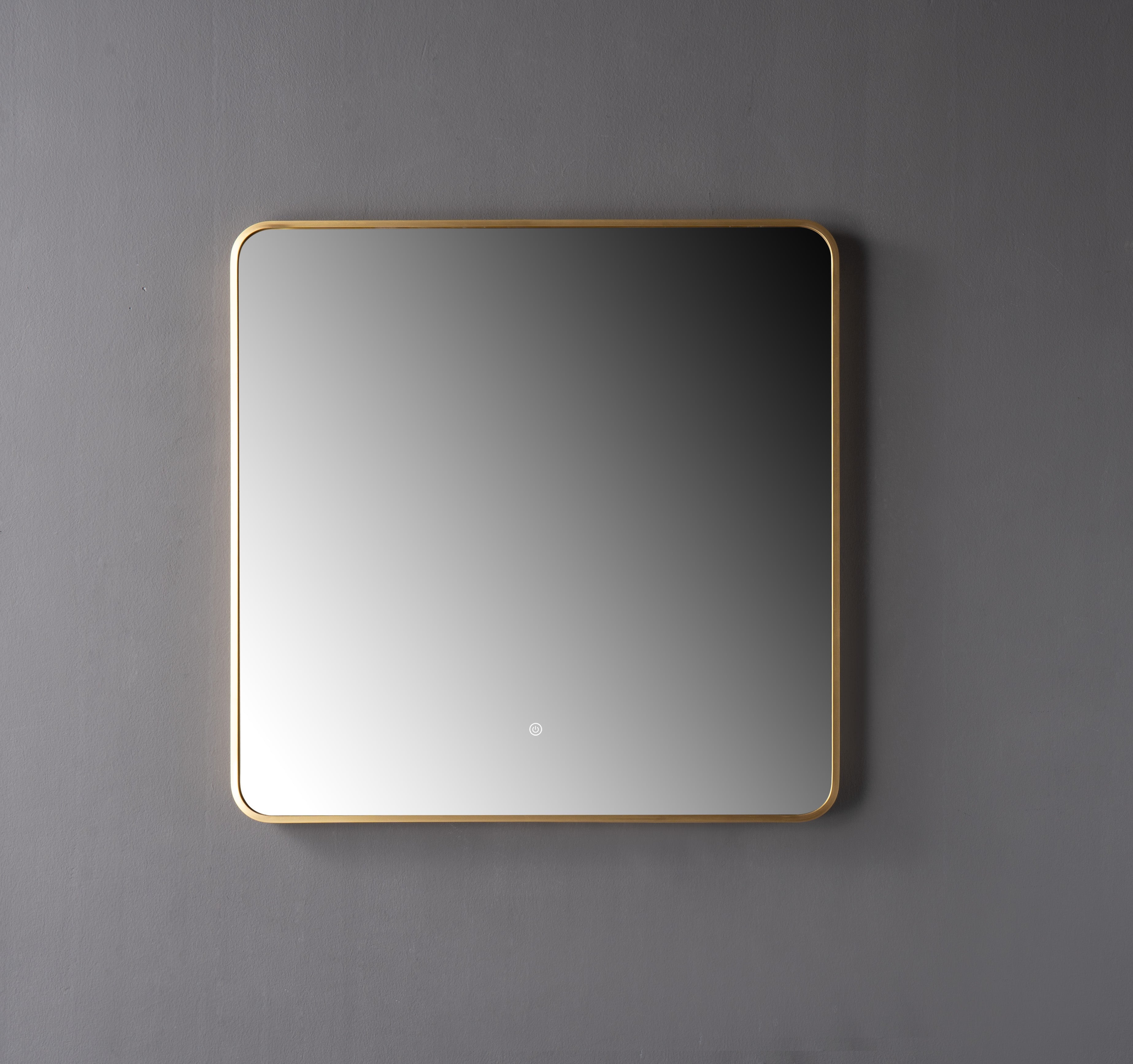 Oglinda LED Premium 80x80cm Rama Aurie Touch 3 Culori Luminoase