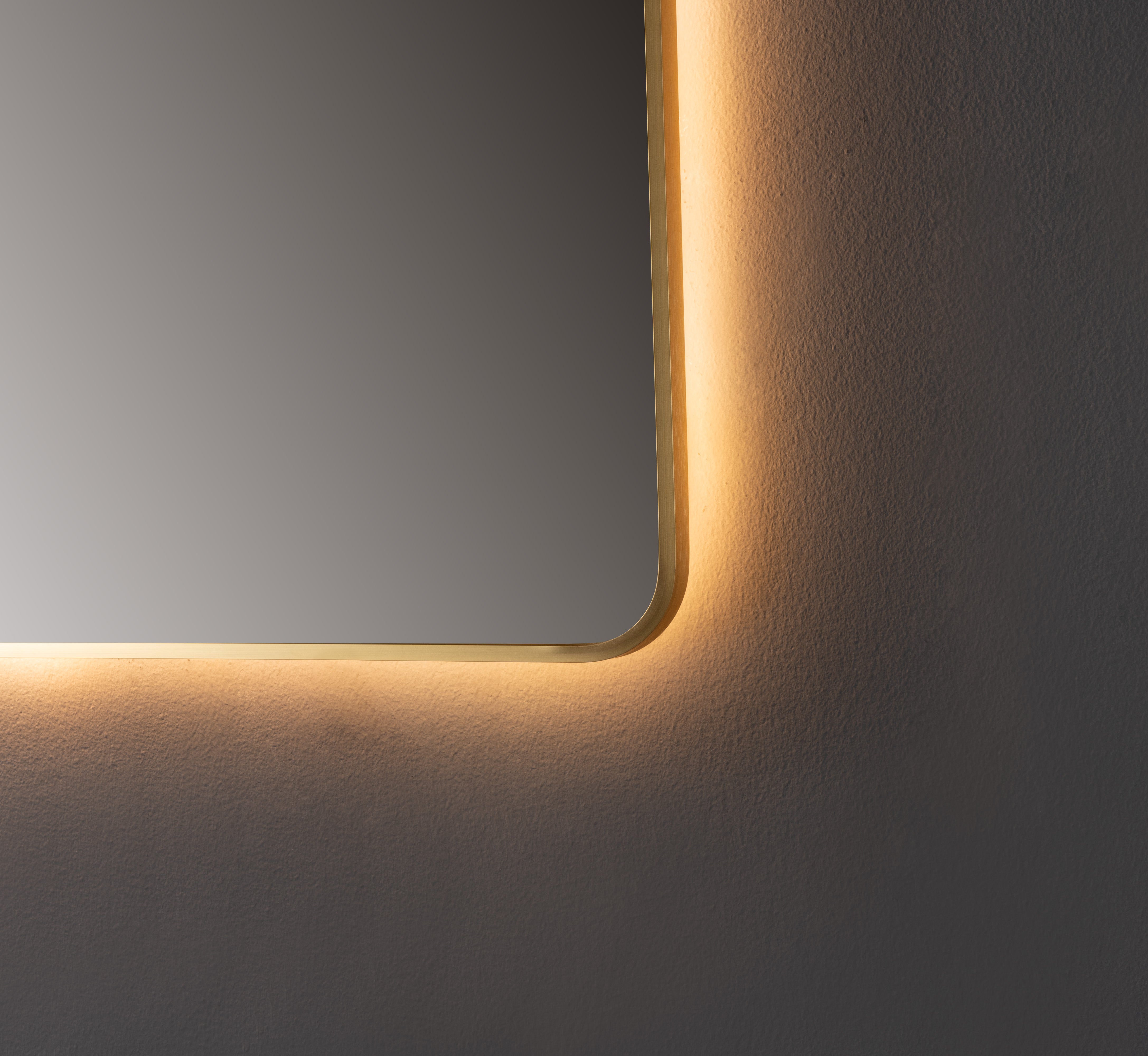 Oglinda LED Premium 80x80cm Rama Aurie Touch 3 Culori Luminoase