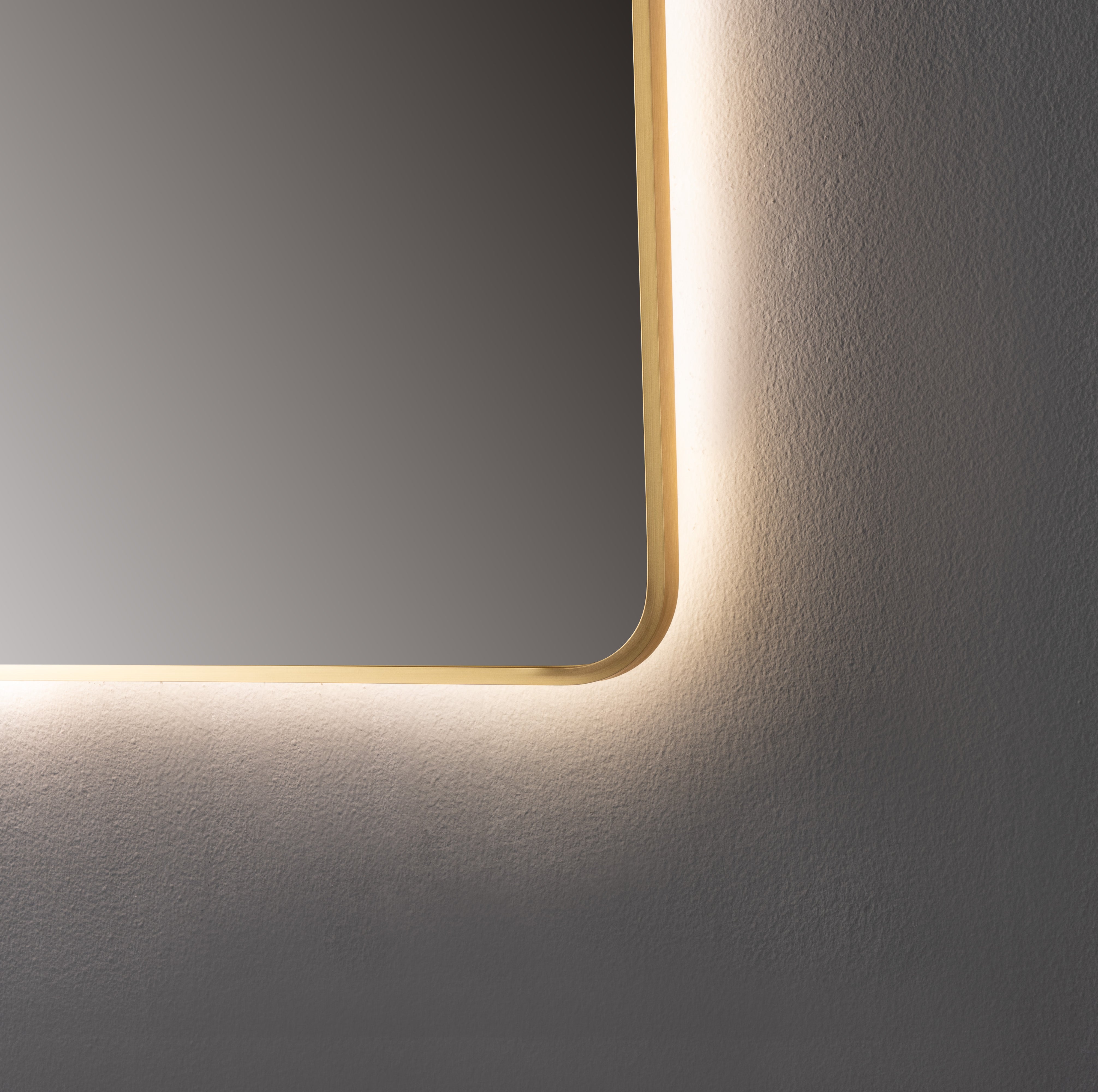 Oglinda LED Premium 80x80cm Rama Aurie Touch 3 Culori Luminoase