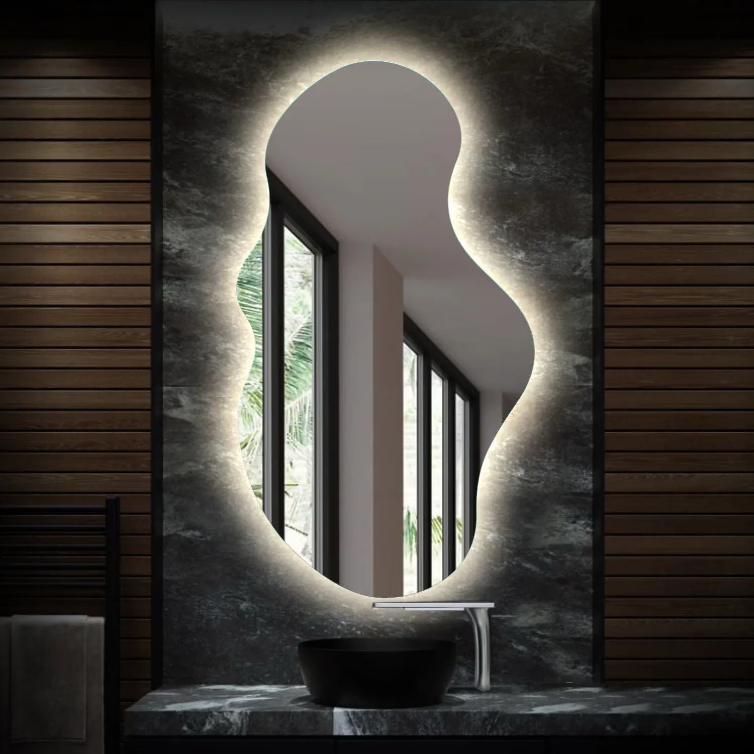 Oglinda LED Cloud 65x100cm Touch 3 Culori Luminoase
