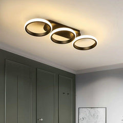 Lustra LED 66W 3 Cercuri Negru