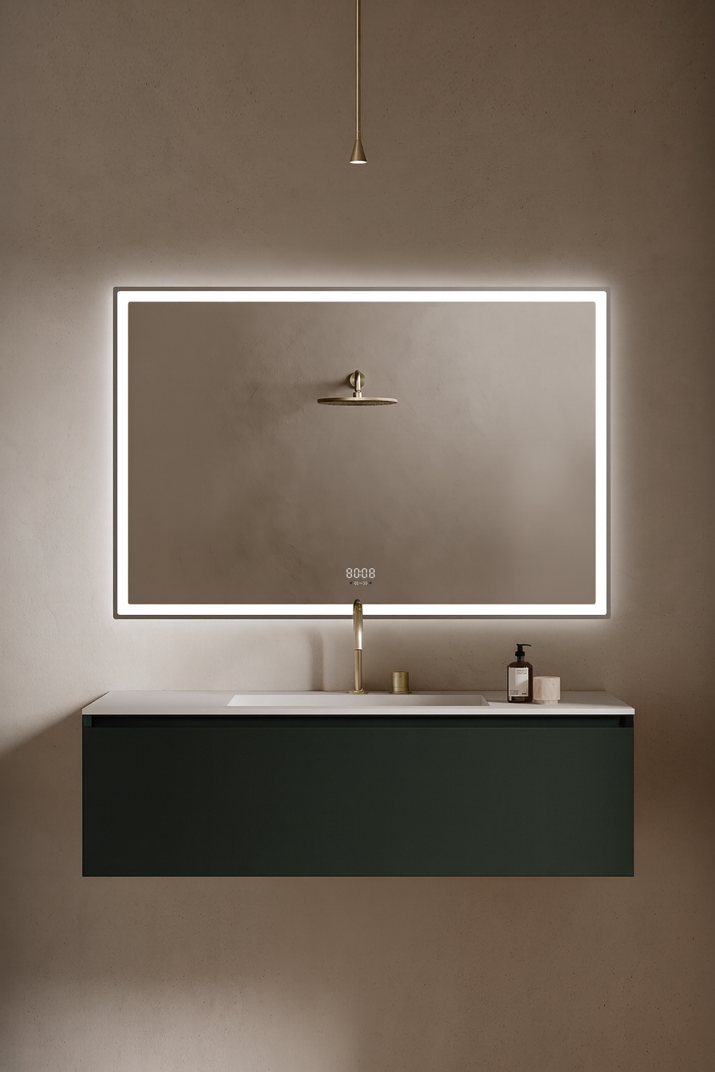 Oglinda LED Smart 120x80cm Senzor Miscare Dezaburire 3 Culori Luminoase Afisaj Ceas & Temperatura – Sticla Premium 5 mm
