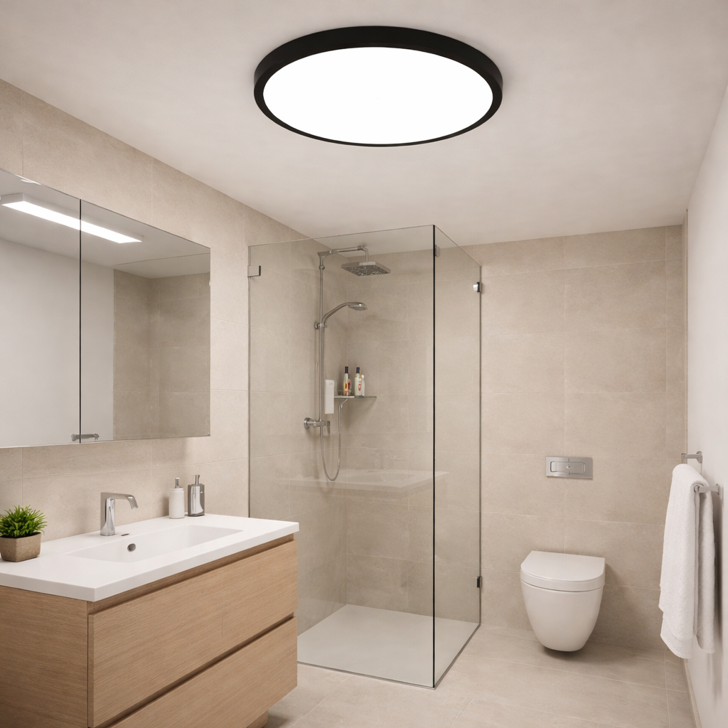 Plafoniera LED Ultra Slim 40cm 3 Tipuri de Lumini Negru
