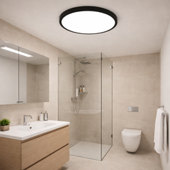 Plafoniera LED Ultra Slim 40cm 3 Tipuri de Lumini Negru