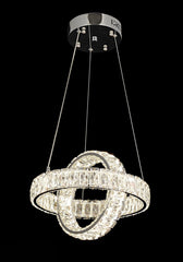 Pendul LED Aura 95W Cristal cu Telecomanda 3 Tipuri de Lumini Auriu
