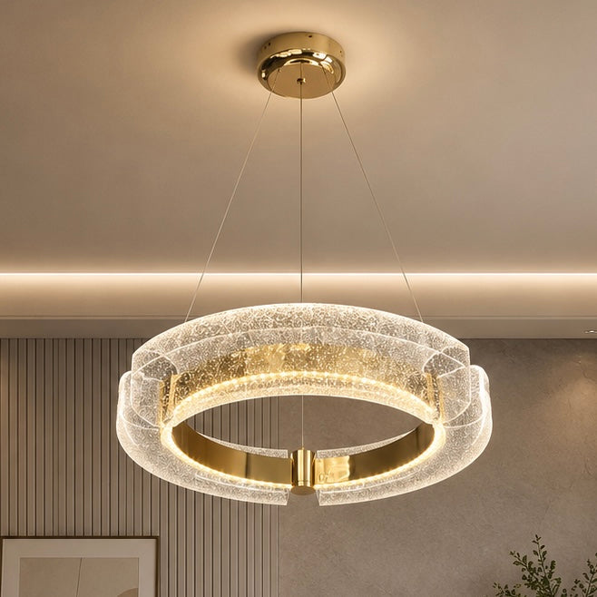 Pendul LED 40cm 40W Grave 3 Tipuri de Lumini Auriu