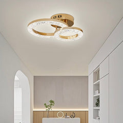 Lustra LED 25W cu Telecomanda Iris 3 Tipuri de Lumini Auriu