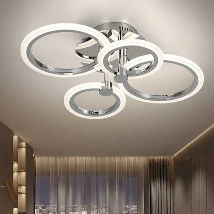 Lustra LED cu Telecomanda Odele 3 Tipuri de Lumini 108W Crom
