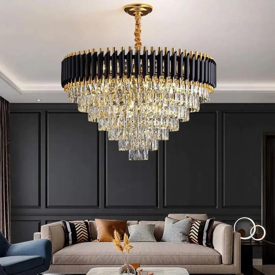 Candelabru Kimberly Diametru 75cm Negru+Auriu