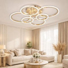 Lustra LED 132W cu Telecomanda Elixir 3 Tipuri de Lumini Auriu