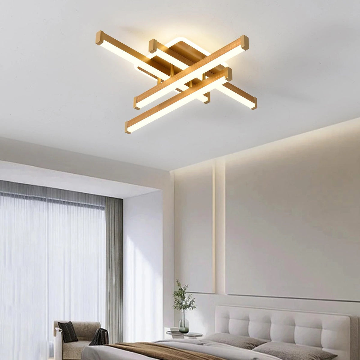 Lustra LED cu Telecomanda Zang 3 Tipuri de Lumini 90W Auriu