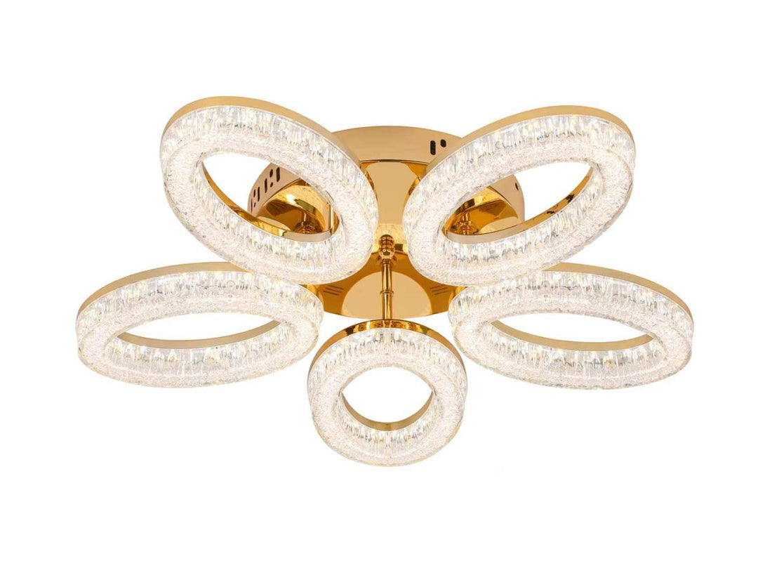 Lustra LED Scarlet 120W cu Telecomanda 3 Tipuri de Lumini Auriu