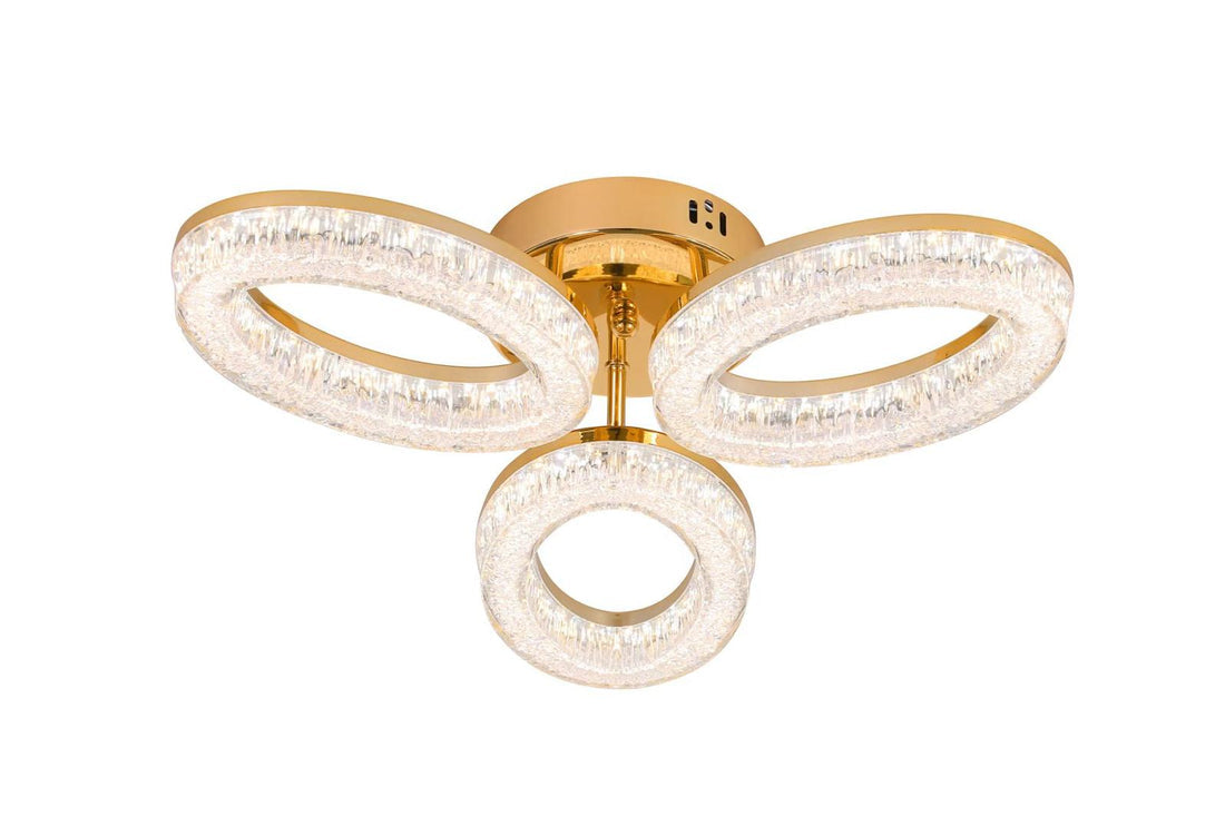 Lustra LED Scarlet 80W cu Telecomanda 3 Tipuri de Lumini Auriu