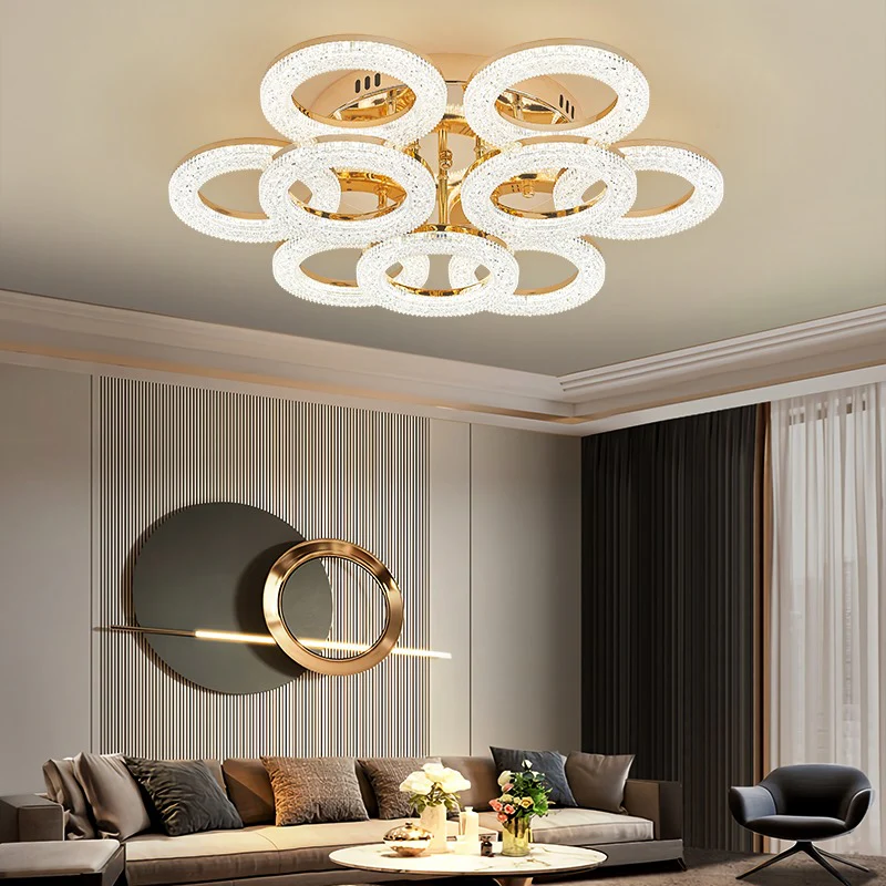Lustra LED 180W cu Telecomanda Elsabe 3 Tipuri de Lumini Auriu