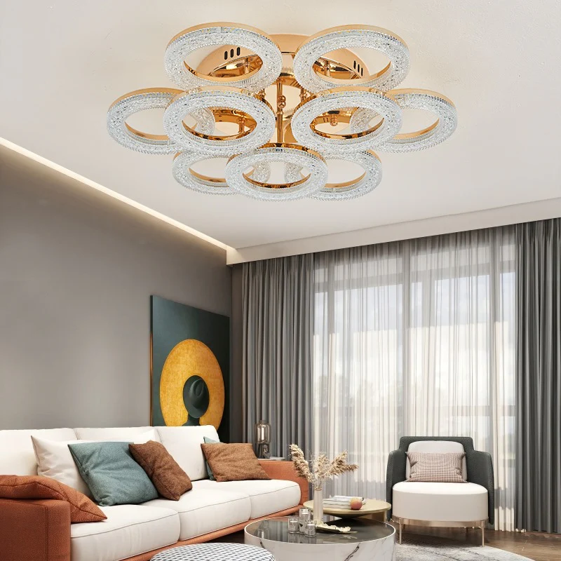 Lustra LED 180W cu Telecomanda Elsabe 3 Tipuri de Lumini Auriu
