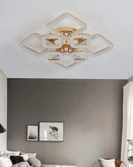Lustra LED 192W cu Telecomanda Elsabe 3 Tipuri de Lumini Auriu