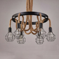 Pendul Rustic Eagle 6xE27 Reglabil Diametru 60cm