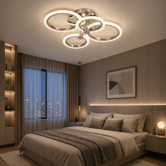Lustra LED cu Telecomanda Odele 3 Tipuri de Lumini 108W Crom