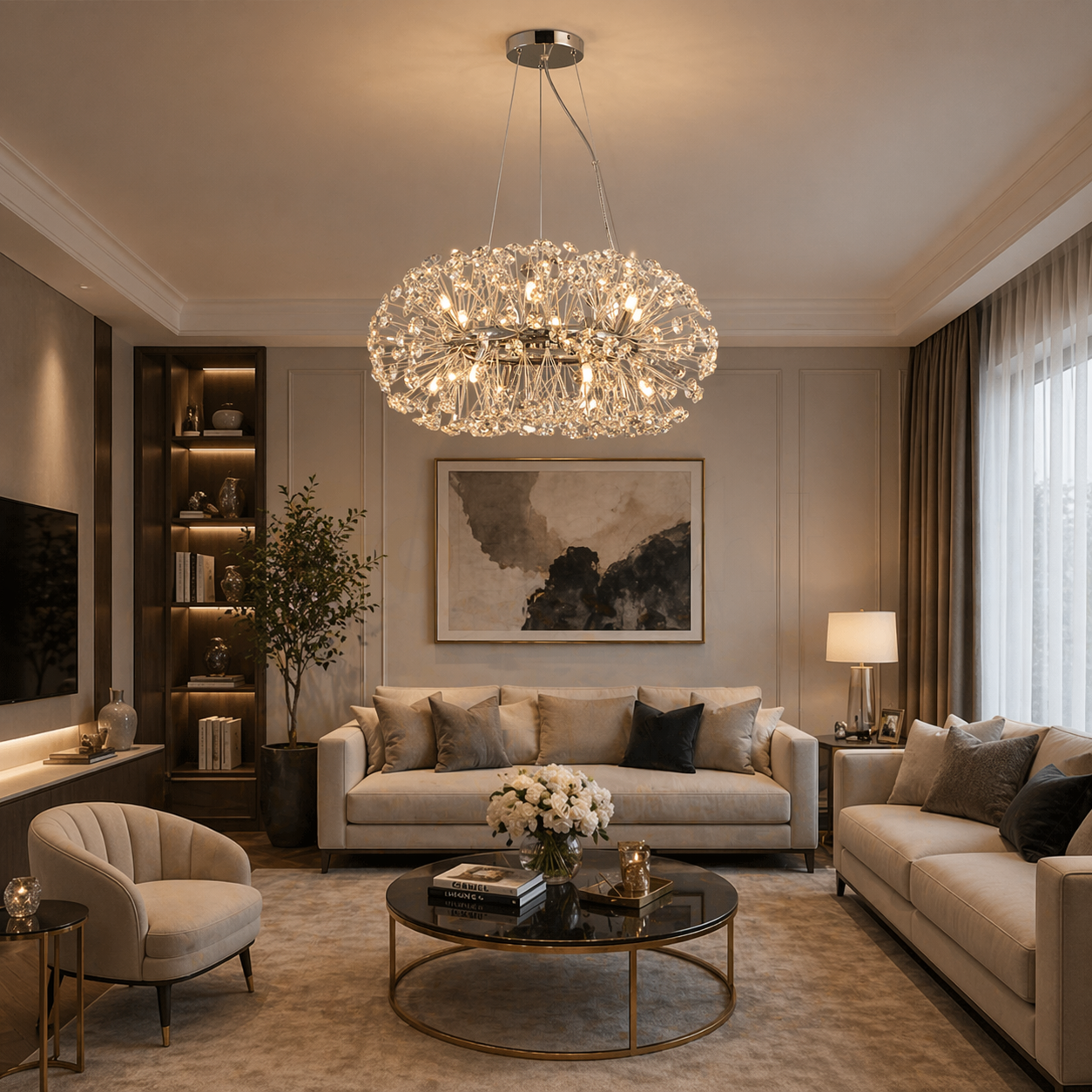 Candelabru Comet Oval Diametru 40cm Argintiu