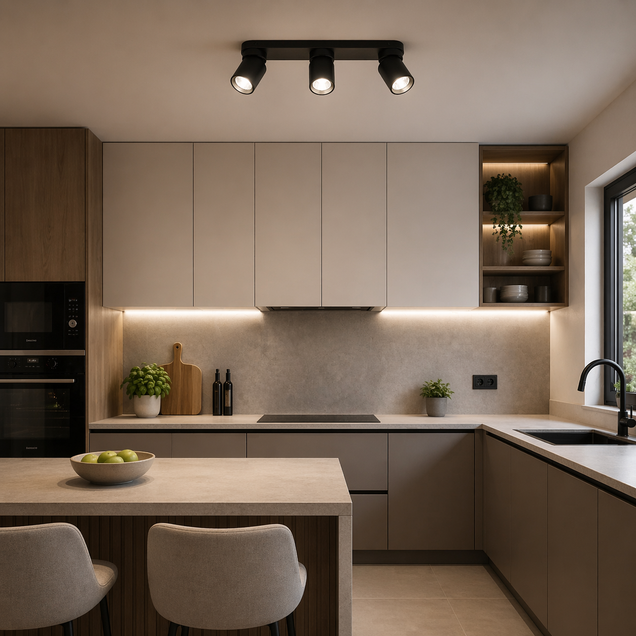 Aplica LED 60cm 3xGU10 Negru