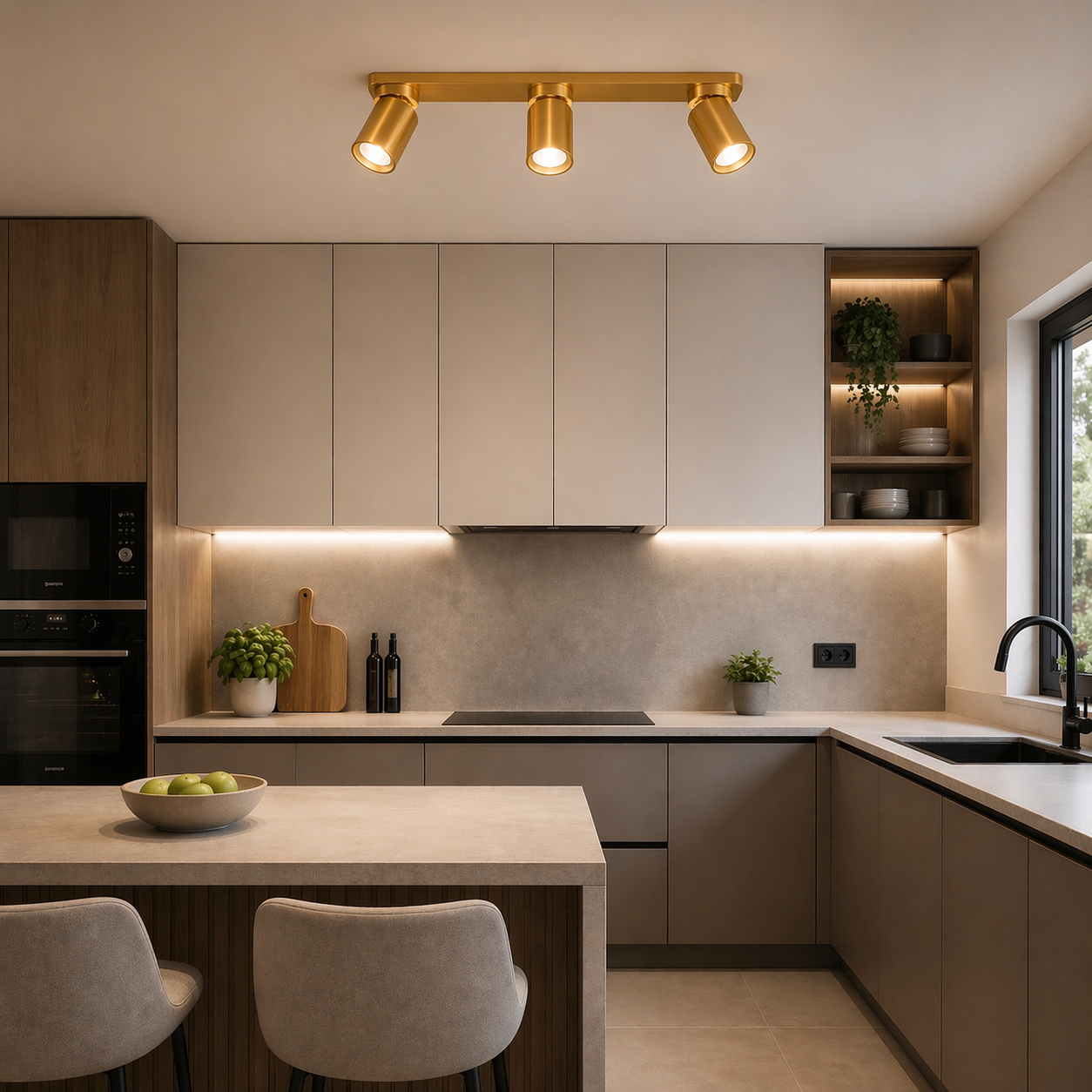 Aplica LED 60cm 3xGU10 Urban Auriu