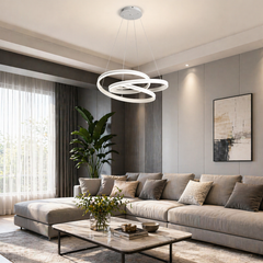 Pendul LED Diametru 50cm 120W cu Telecomanda Trinity 3 Tipuri de Lumini Alb