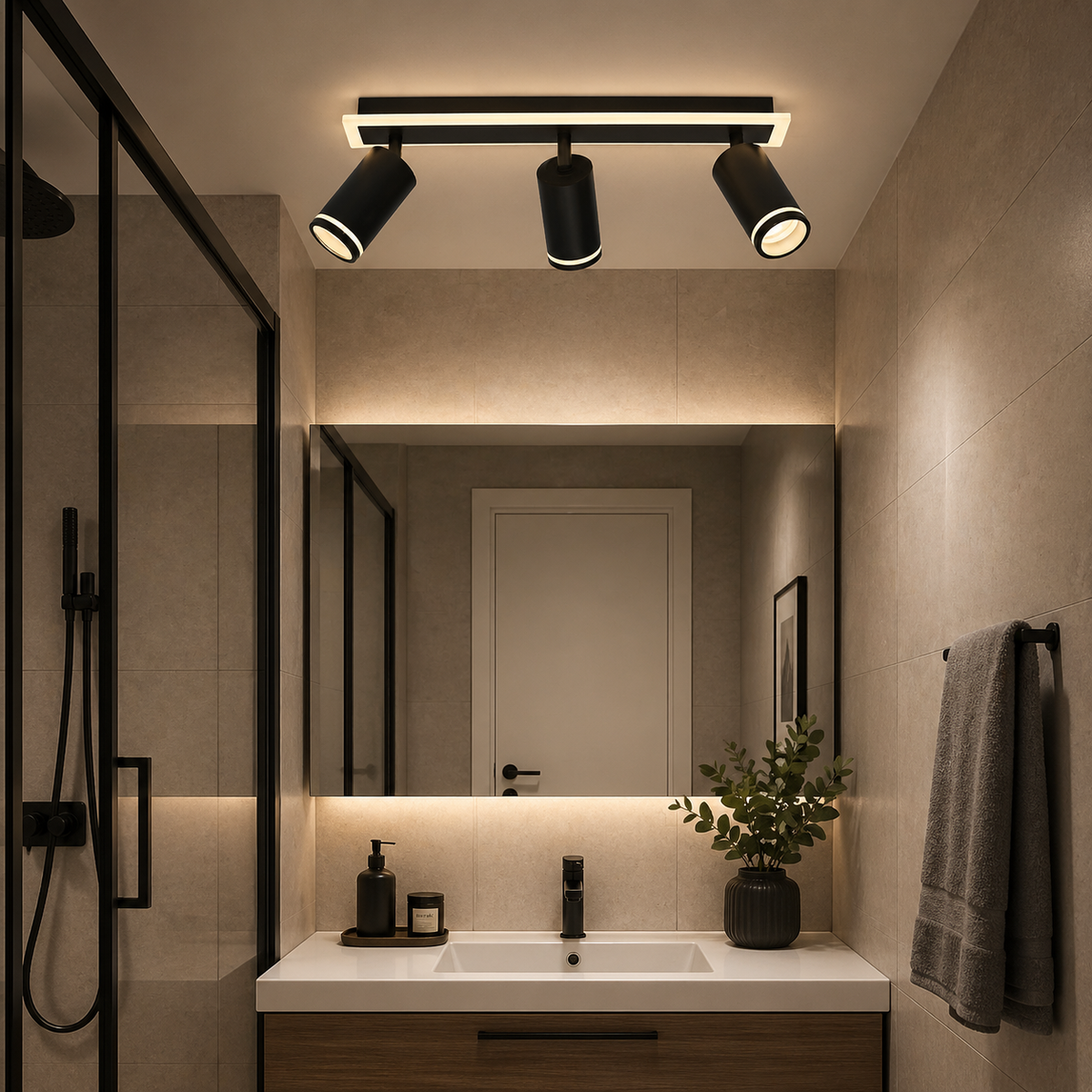 Lustra LED 64W Urban 3 Tipuri de Lumini Negru