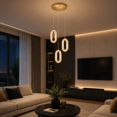 Pendul LED 30W cu Telecomanda Urban 3 Tipuri de Lumini Auriu
