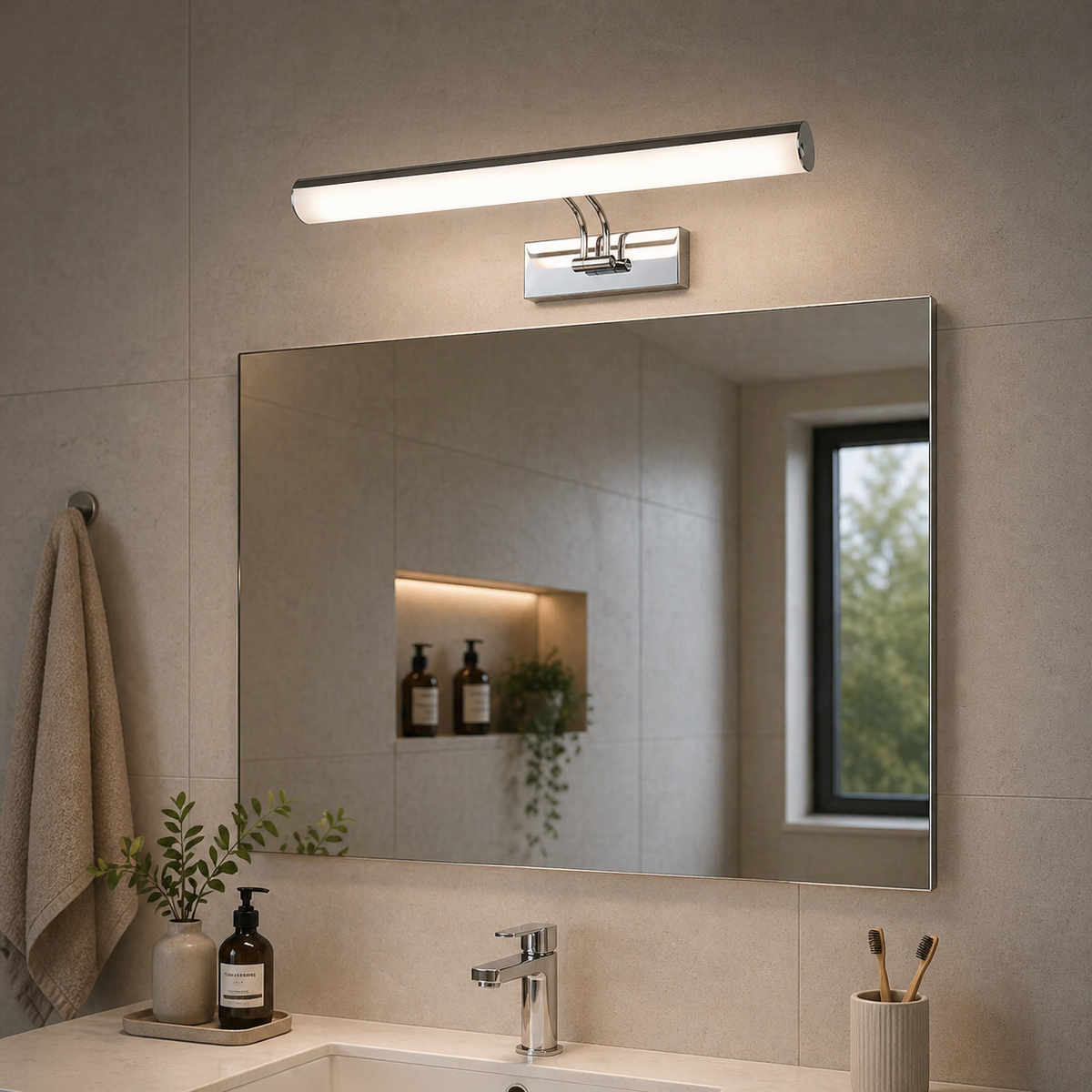 Aplica LED 56cm 32W Urban Reglabila 3 Tipuri de Lumini Crom