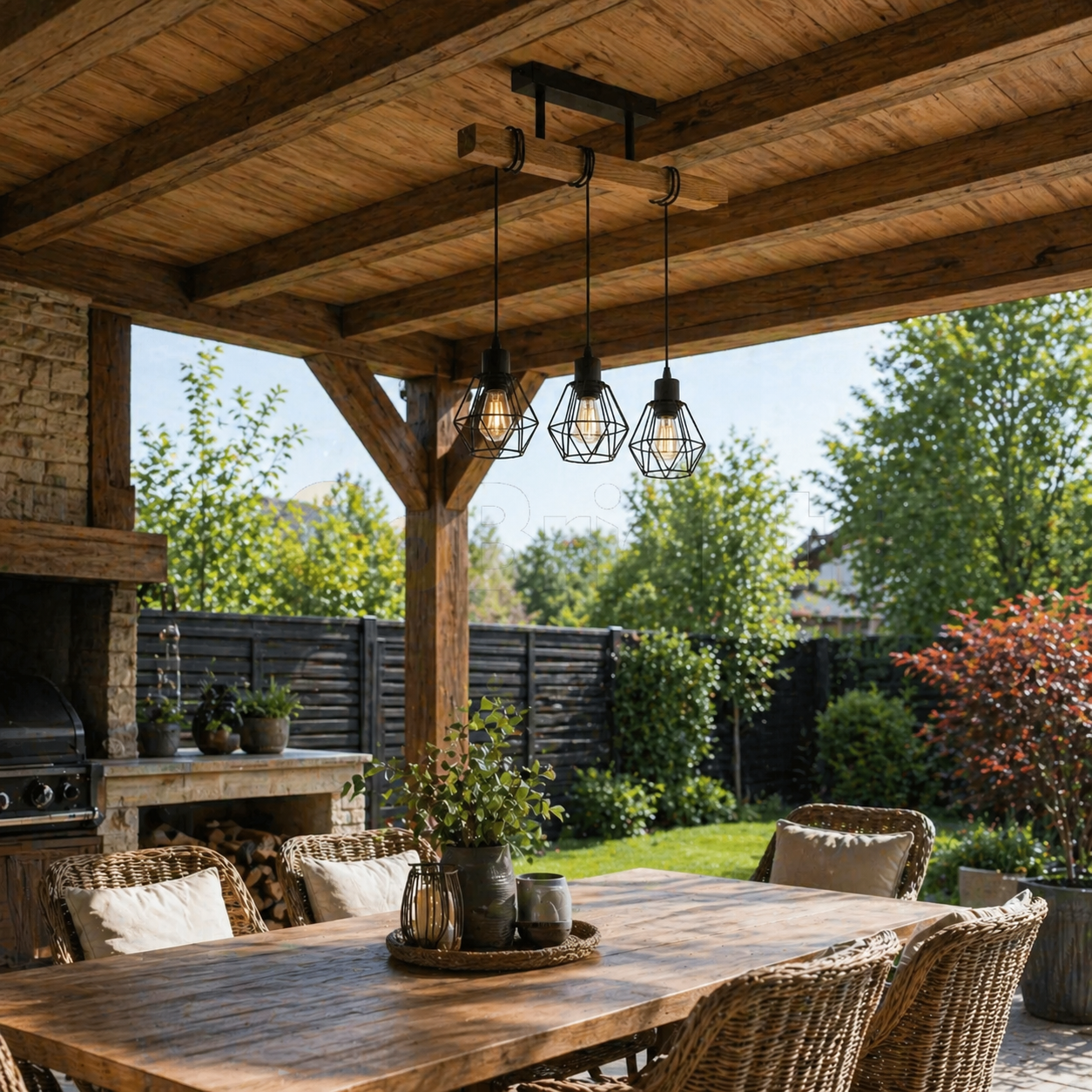 Pendul Rustic Reglabil Eagle 3xE27 50cm