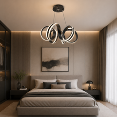 Pendul LED Diametru 60cm 180W cu Telecomanda Trinity 3 Tipuri de Lumini Negru