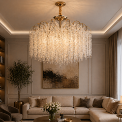 Candelabru Crux Diametru 80cm Auriu + Alb