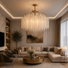 Candelabru Crux Diametru 80cm Auriu + Alb