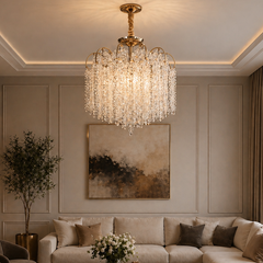 Candelabru Crux Diametru 50cm Auriu + Alb