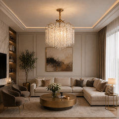 Candelabru Crux Diametru 50cm Auriu + Alb