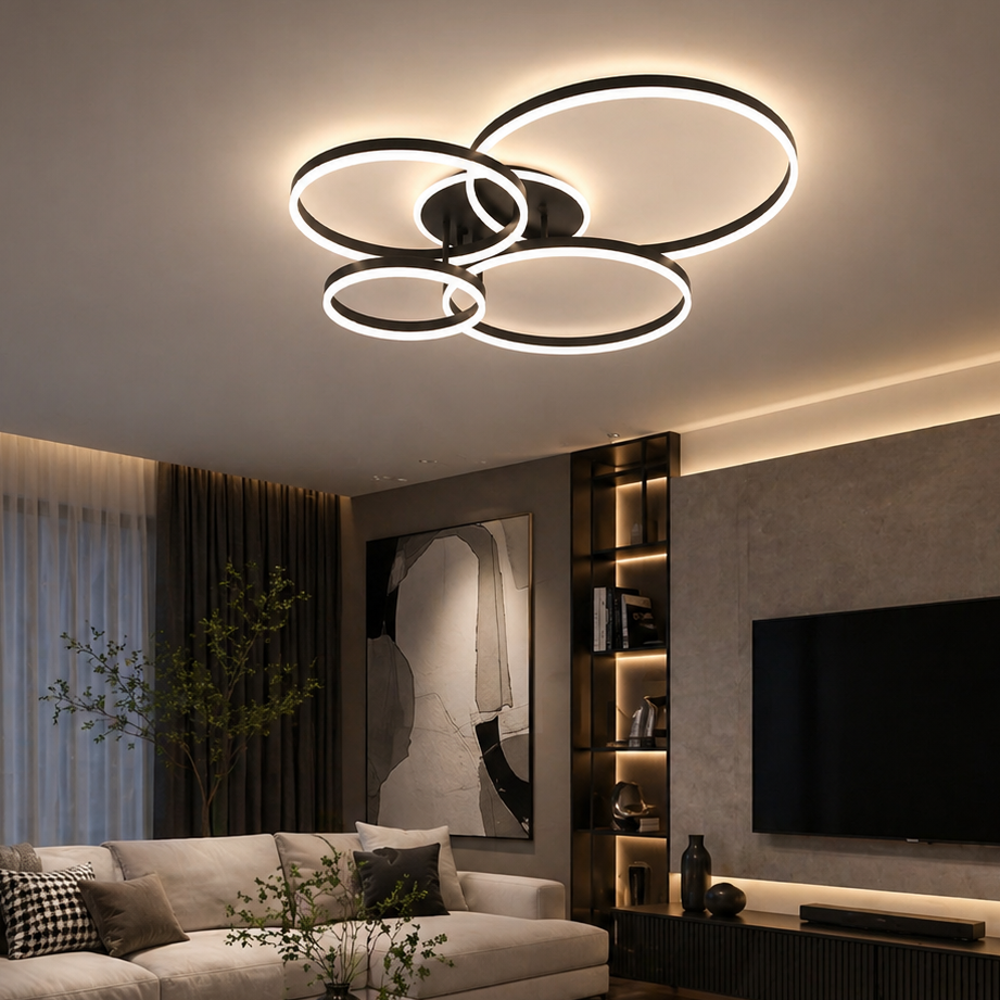 Lustra LED cu Telecomanda Azele 3 Tipuri de Lumini 360W Negru