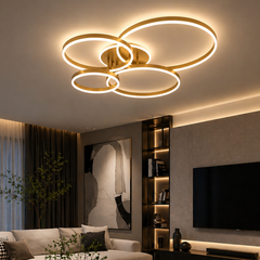 Lustra LED cu Telecomanda Azele 3 Tipuri de Lumini 360W Auriu