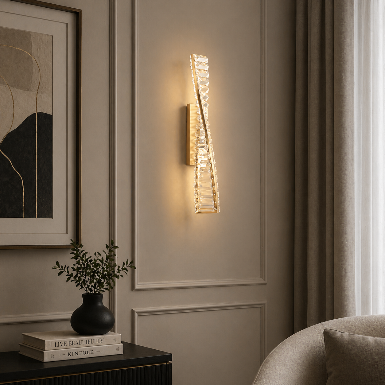 Aplica Crystal LED 3 Tipuri de Lumini 15W Auriu