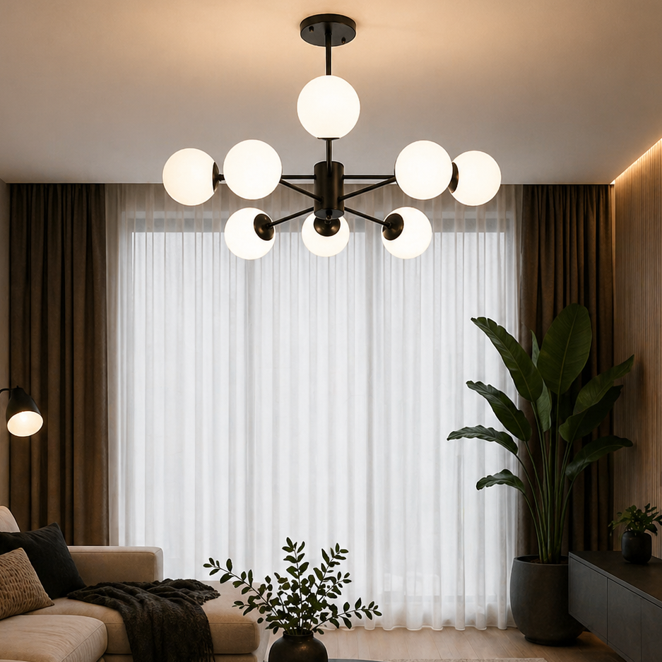 Pendul Jolie Reglabil 8xE27 60cm Negru