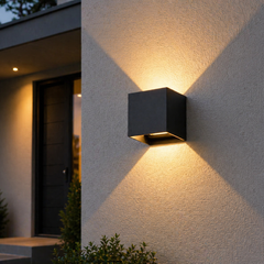 Aplica LED Exterior Cube Lumina Calda 3000K 2x3W Negru