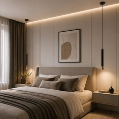 Pendul LED Urban 40cm Negru + Auriu