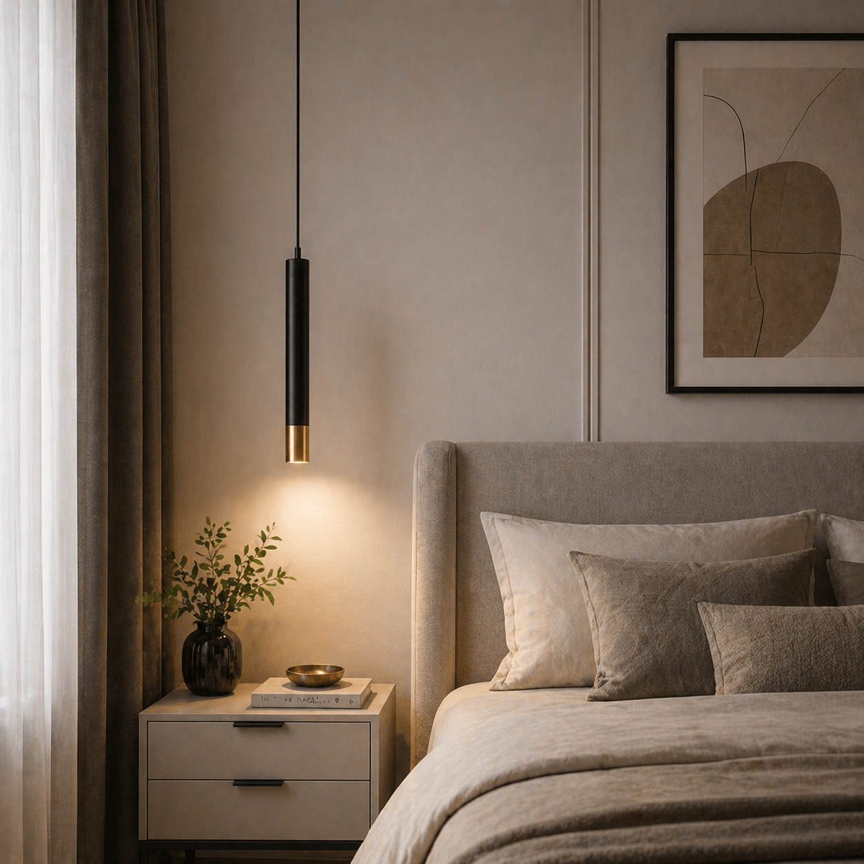 Pendul LED Urban 40cm Negru + Auriu