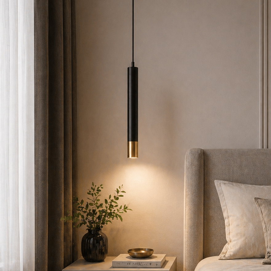Pendul LED Urban 40cm Negru + Auriu