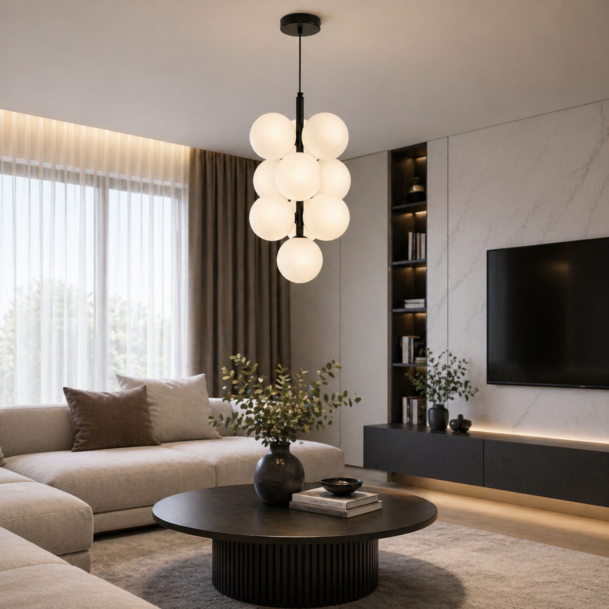 Pendul Jolie Reglabil 10xG9 40cm Negru