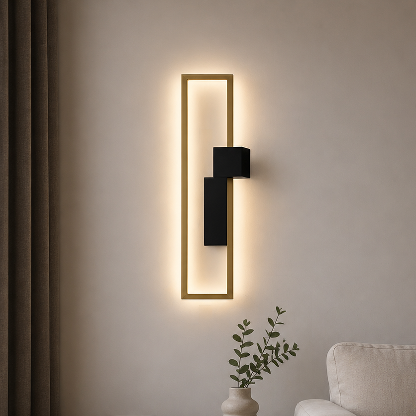 Aplica LED 40cm 27W Urban 3 Tipuri de Lumini Negru + Auriu