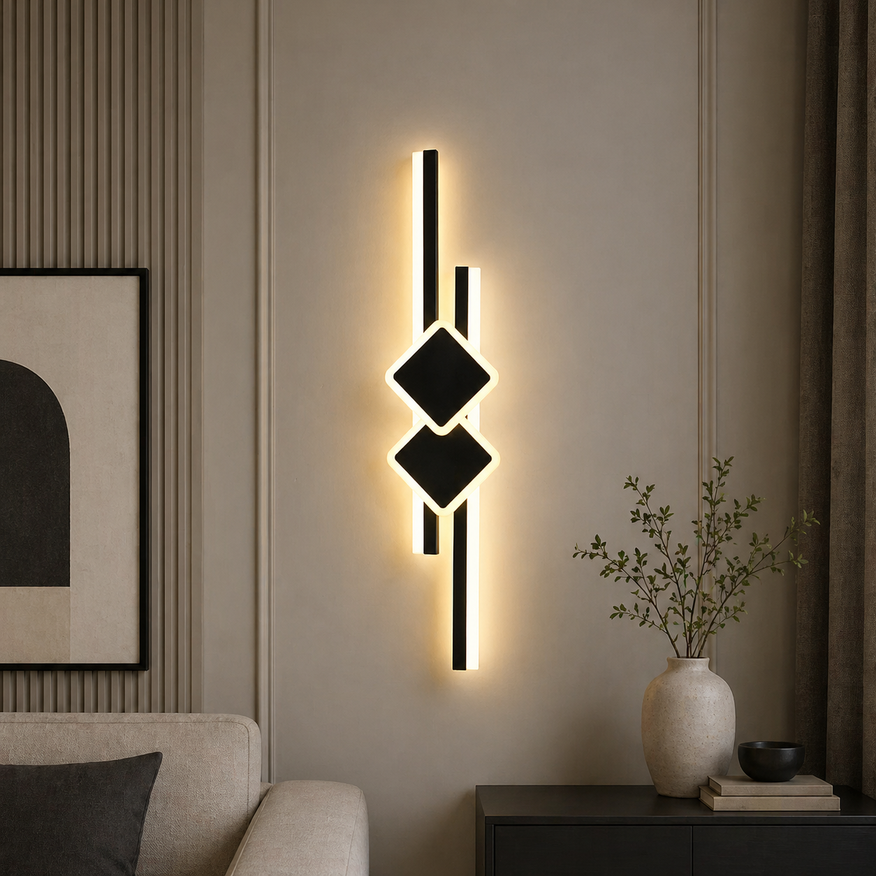 Aplica LED 65cm 32W Urban 3 Tipuri de Lumini Negru