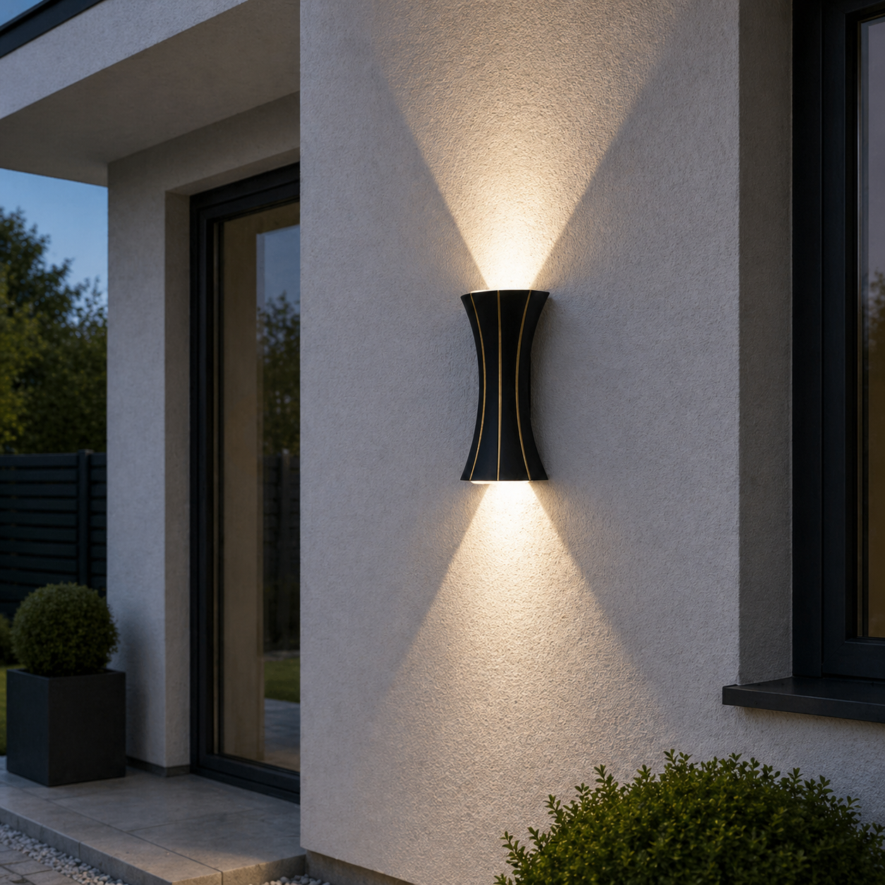 Aplica LED Exterior Cube Lumina Calda 3000K 10W 30cm Negru + Auriu