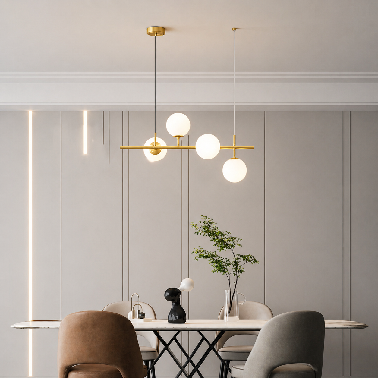 Pendul Jolie Reglabil 4xE27 70cm Auriu